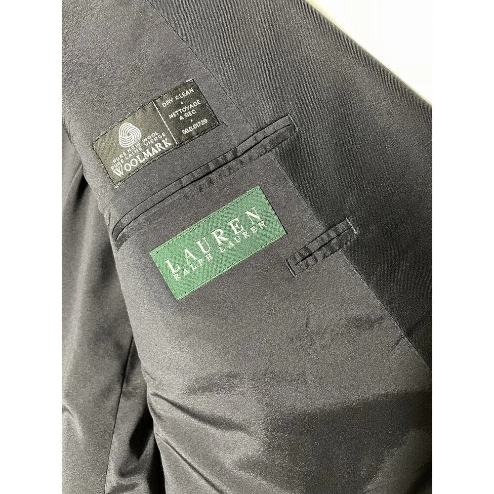 Lauren Ralph Lauren Blazer Men's 46 R Navy Blue Wool Gold Buttons